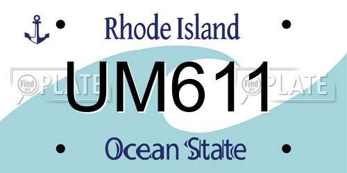 UM611 Rhode Island License Plate