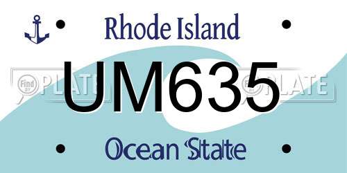 UM635 Rhode Island License Plate