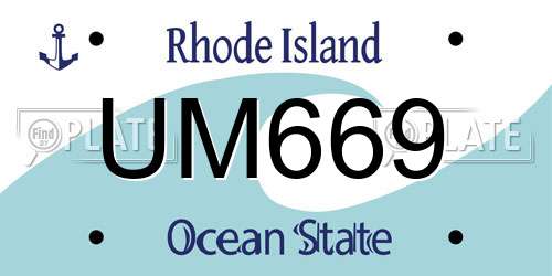 UM669 Rhode Island License Plate