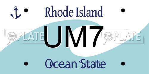 UM7 Rhode Island License Plate