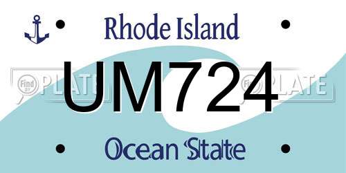 UM724 Rhode Island License Plate