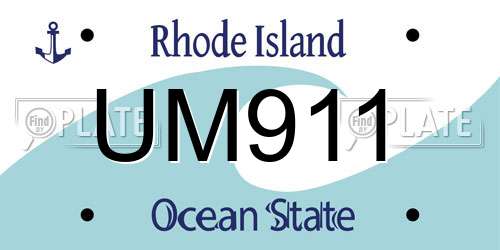 UM911 Rhode Island License Plate