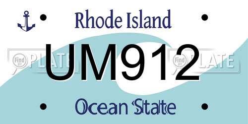 UM912 Rhode Island License Plate