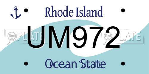 UM972 Rhode Island License Plate