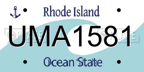 UMA1581 Rhode Island License Plate