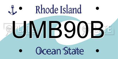 UMB90B Rhode Island License Plate