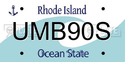 UMB90S Rhode Island License Plate