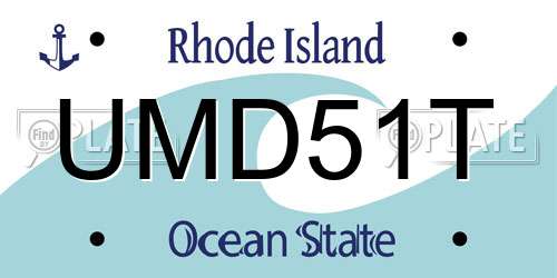 UMD51T Rhode Island License Plate