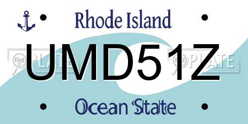 UMD51Z Rhode Island License Plate