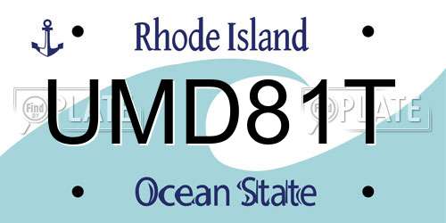 UMD81T Rhode Island License Plate