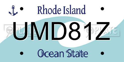 UMD81Z Rhode Island License Plate