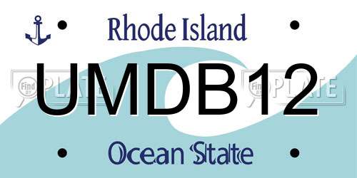 UMDB12 Rhode Island License Plate