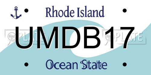 UMDB17 Rhode Island License Plate