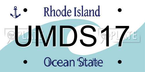 UMDS17 Rhode Island License Plate
