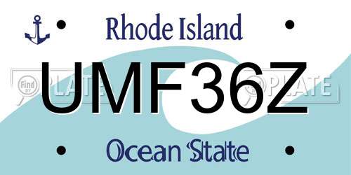 UMF36Z Rhode Island License Plate