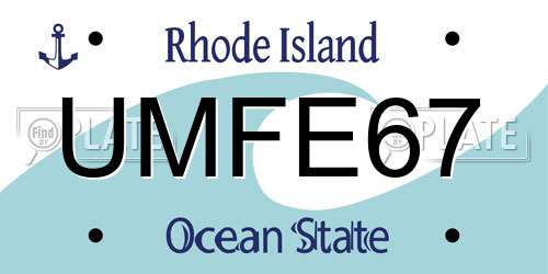 UMFE67 Rhode Island License Plate