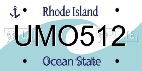 UMO512 Rhode Island License Plate