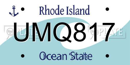 UMQ817 Rhode Island License Plate