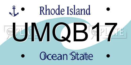 UMQB17 Rhode Island License Plate