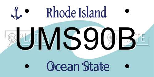 UMS90B Rhode Island License Plate