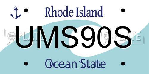 UMS90S Rhode Island License Plate