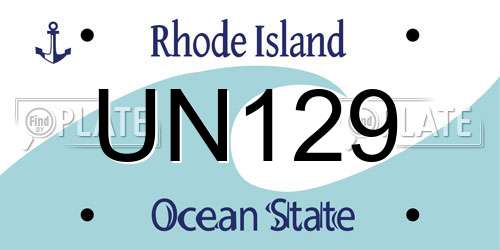 UN129 Rhode Island License Plate