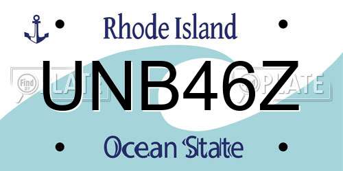 UNB46Z Rhode Island License Plate