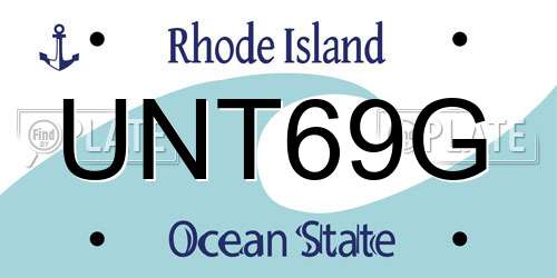 UNT69G Rhode Island License Plate