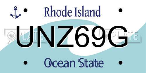 UNZ69G Rhode Island License Plate