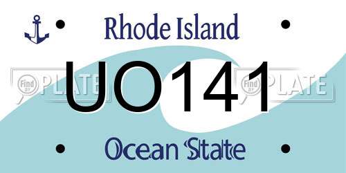 UO141 Rhode Island License Plate