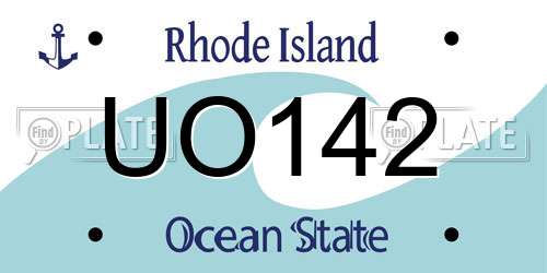 UO142 Rhode Island License Plate
