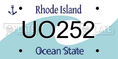 UO252 Rhode Island License Plate