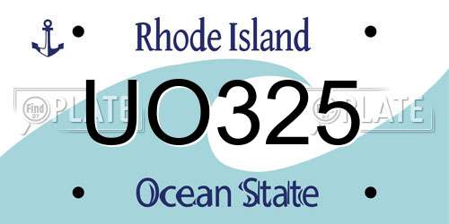 UO325 Rhode Island License Plate