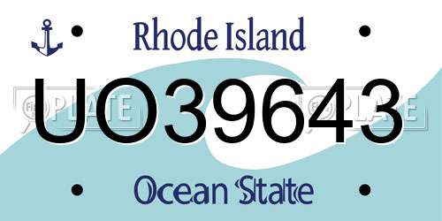 UO39643 Rhode Island License Plate