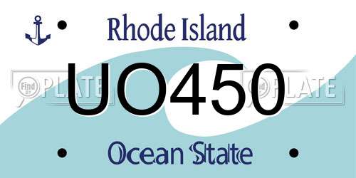 UO450 Rhode Island License Plate