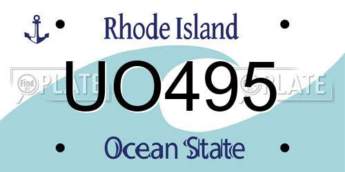 UO495 Rhode Island License Plate
