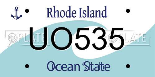 UO535 Rhode Island License Plate