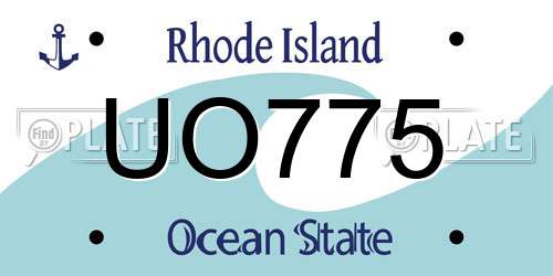 UO775 Rhode Island License Plate