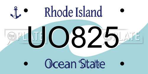 UO825 Rhode Island License Plate