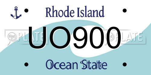 UO900 Rhode Island License Plate