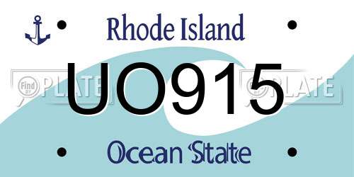 UO915 Rhode Island License Plate
