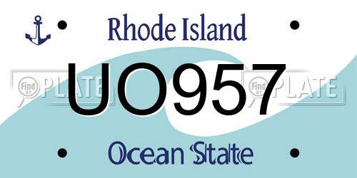 UO957 Rhode Island License Plate