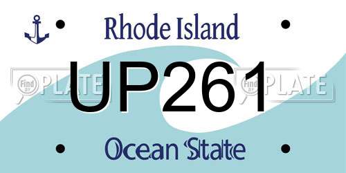 UP261 Rhode Island License Plate
