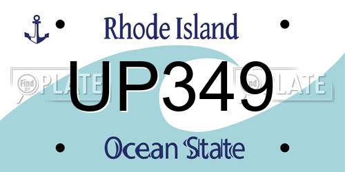 UP349 Rhode Island License Plate