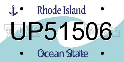 UP51506 Rhode Island License Plate