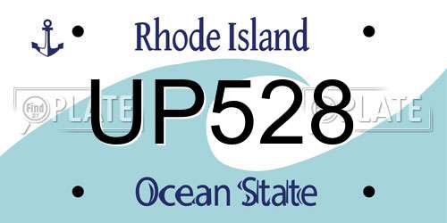 UP528 Rhode Island License Plate