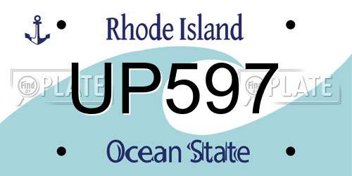 UP597 Rhode Island License Plate