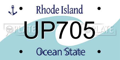 UP705 Rhode Island License Plate