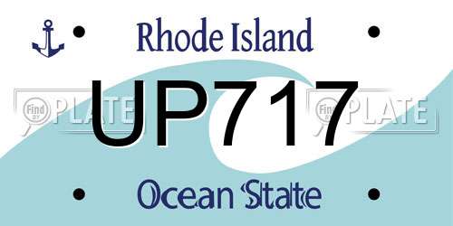 UP717 Rhode Island License Plate