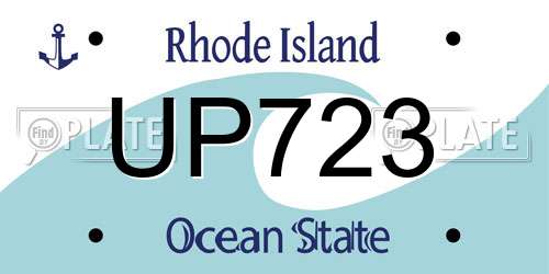UP723 Rhode Island License Plate